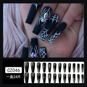 24 <span class=keywords><strong>Uñas</strong></span> Postizas de Ballet Largas con <span class=keywords><strong>Diseños</strong></span> de <span class=keywords><strong>Halloween</strong></span>, <span class=keywords><strong>Uñas</strong></span> Postizas de Araña Oscura para Usar, <span class=keywords><strong>Uñas</strong></span> Postizas de Cobertura Completa, Puntas de Manicura - Product Image 2