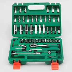 46-delige 1/4-Inch Schroevendraaier Aandrijving Dopbit Set Ratelsleutel Gereedschap Kit Voor Automatische Reparatie