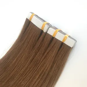 100% human hair tape in extensions grey virgin mini flower double drawn straight invisible tape in hair extensions