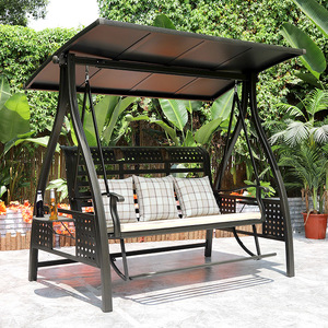 Chaise à bascule en métal d'extérieur, chaise suspendue <span class=keywords><strong>de</strong></span> <span class=keywords><strong>jardin</strong></span>, chaise décontractée au design simple et moderne, fauteuil inclinable pour terrasse et maison - Product Image 4