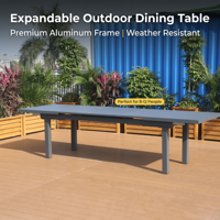 Table de pique-nique extensible d'extérieur Alibaba en aluminium imperméable pour 10-12 personnes – Offre spéciale