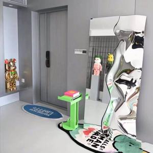 Dalga ayna dekoratif duvar aynası Sparkle el yapımı eğimli dekor ayna çarpıcı gümüş bitmiş Modern metal duvar sanatı - Product Image 2