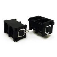Connecteurs modulaires RJ25 6x6 à ports multiples Coorle Factory Stock 5225, 1x2 6P6C femelle DIP vertical RJ11 pour PCB PBT noir