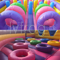 Parcours d'obstacles gonflable géant coloré pour la course et les jeux sportifs en extérieur, grand modèle Lvfrog ALWB-04 en PVC, garantie 3 ans, usage commercial