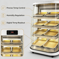 Armoire chauffante pour aliments DZCF--4F/8P, contrôle électronique numérique de la température, chauffe-aliments pour restaurant, fast-food