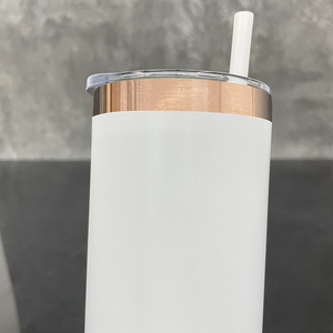Gobelet droit fin en acier inoxydable de 20 oz, plaqué cuivre, avec revêtement en poudre <span class=keywords><strong>noir</strong></span> et blanc, pour gravure au laser, entrepôt américain - Product Image 4