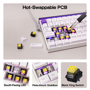 Teclado Gamer AULA HERO84 HE Programável USB com Fio, Switches Magnéticos, Taxa de Polling de 8KHz, RT de 0,01mm, Hot-Swap, RGB e Ritmo Musical - Product Image 5