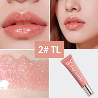 Gloss à lèvres hydratant et repulpant OEM, résistant à l'eau, avec protection solaire, paillettes cerise, huile minérale nutritive, transparent, pour maquillage de fêtes