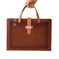 Porte-documents en cuir PU grande capacité avec logo personnalisable pochette épaissie avec boucle pour le stockage des fichiers professionnels et des documents