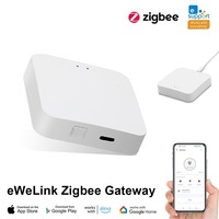 EWeLink Zigbee 3.0 Gateway Inalámbrico, Centro de Control Inteligente para el Hogar, Control por Aplicación, Diseño Plegable, Pantalla IPS, Material de PC, Alimentación USB, para Uso en Hoteles y Hogares