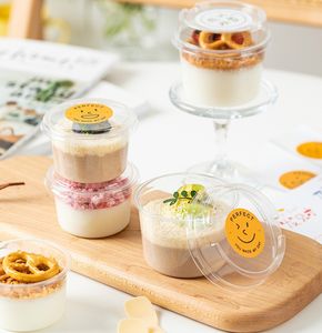 150ml 250ml Wadah Makanan Transparan Sekali Pakai dari Plastik <span class=keywords><strong>PET</strong></span> untuk Kue, Yogurt, Es Krim, Jelly, Puding, Dessert dengan Tutup - Product Image 6