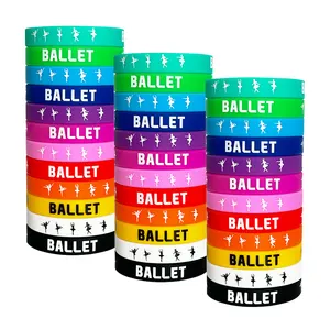 Professional Manufacturer Silicone Rubber Bracelet Ballet Logo Wristband Ballet Party Dance Competition Activity Wristband
