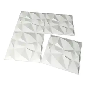 모조리 3d 벽 아트 화이트-유럽 스타일 공장 전체 판매 아트 3d 텍스처 3D 벽 패널 화이트 다이아몬드 디자인 PVC 오목 및 볼록 홈 벽 종이