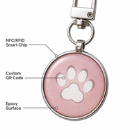 Etiqueta de Identificación para Mascotas con Código QR Impreso Personalizado, Etiqueta de Nombre para Mascotas de Resina Epoxi RFID, Etiqueta de Llavero Grabada