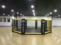Ring de boxe d'occasion de haute qualité pour entraînement sportif créatif, cage MMA, octogone MMA, dimensions 6x6m et 7x7m