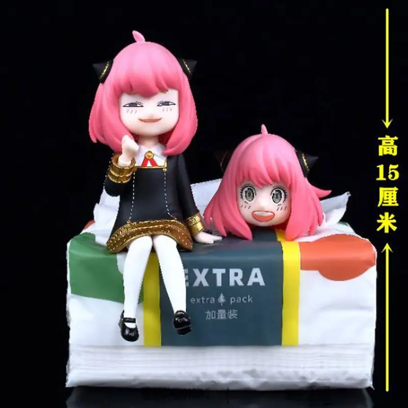 18cm Anime Spion X Familie Anya Forger Figur Anime Pvc gesichtswechsel Action-Spielzeugpuppe Druck-Blasennudeln