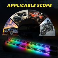 2 pièces, 1FT 2FT 3FT, Antenne LED flexible RGB à effet de poursuite, avec application et télécommande, plus lumineuse et puissante, pour UTV ATV, type mât de drapeau