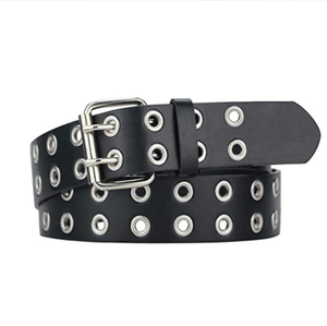 Ceintures en cuir pour femmes et jeunes filles, 2 broches, coloris blanc, noir, café, marron, largeur 3,8 cm x longueur 120 cm, modèles DFWB110 et DFWB120 - Product Image 1