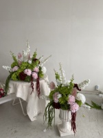 Chemin de table floral artificiel personnalisable Wild Spring 60 cm, centres de table floraux pour décoration de mariage et d'hôtel