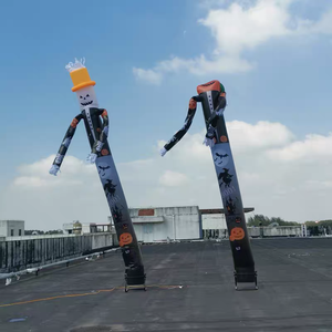 Design personalizado dançarinos de ar inflável tubo homem halloween tema fantasma 10ft 12ft alta wacky acenando inflável dança tubo cara - Product Image 3