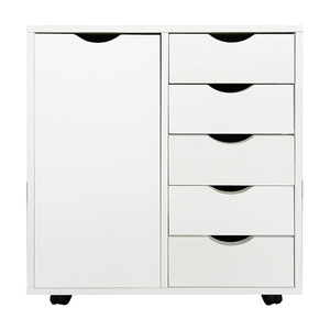 YQ FOREVER 3-Drawer Lateral File Cabinet White Rolling File Cabinet Mobile Filing Cabinet for Office