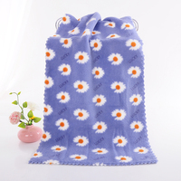 Ensemble de serviettes en velours corail à séchage rapide motif floral tricoté en chaîne ensemble de serviettes de bain absorbantes épaissies serviette en microfibre pour cheveux secs