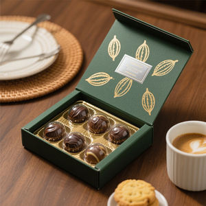 Custom Logo Packaging <strong>Luxury</strong> Magnetic Gift <strong>Box</strong> Packaging Ribbon Handle Packaging <strong>Chocolate</strong> <strong>Box</strong> Paper Boxes for Festive Paper - Product Image 1