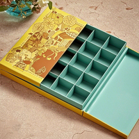 Boîte d'emballage en carton rigide à deux portes avec impression personnalisée pour bonbons et chocolats, boîte en carton robuste avec 25 compartiments