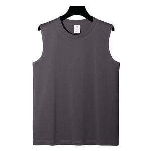 2026 Summer New Arrival 220g Versatile Solid Color Men's Tank Top <b>White</b> Outerwear Sleeveless <b>Tshirt</b> Customizable Logo Undershirt - Product Image 5