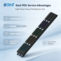 PDU industriel triphasé 125A haute puissance, 12 prises PA45 avec 4 disjoncteurs magnétiques hydrauliques 3P 40A