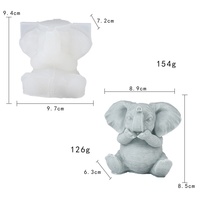 Moule à bougie en résine animale éléphant moule en silicone 3D DIY pour décoration de la maison moule à bougie parfumée vente en gros