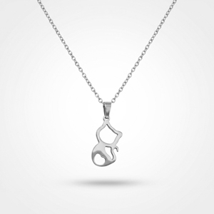 QIAOREN 11285 Collana con <span class=keywords><strong>Ciondolo</strong></span> a Forma di Gatto Traforato Placcato Oro 18K, Catena a O in Acciaio Inossidabile, Gioiello Resistente all'Ossidazione e Impermeabile - Product Image 5