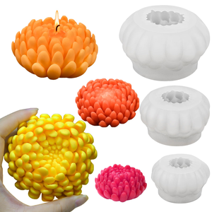 Silicone Mold 3D Handmade Chrysanthemum Dishwasher Safe Easy Demold for Aromatherapy Candle Gypsum Soap <b>Resin</b> Candle DIY Craft - Product Image 1