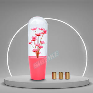 カスタムユニバーサルマニュアル車の水中フラワーギアシフトノブJDMレーシングクリアクリスタル本物の花アクリルシフトノブ - Product Image 6