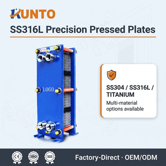 SS316L Stainless Steel Compact Plate Heat Exchanger Gasketed Type CE ISO SGS Certified 1 Year Warranty for Sanitary Food Grade