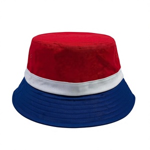 Wholesale Unisex <b>Bucket</b> Hat Red <b>White</b> Blue Color Blocking Canvas Casual Spring Summer Adult Hat High Quality Custom <b>Bucket</b> Hats - Product Image 2