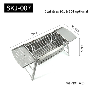 Gril à charbon de bois durable en acier inoxydable grand portable pliant avec installation gratuite pour le <span class=keywords><strong>camping</strong></span> en plein air, le jardin et la fête - Product Image 4