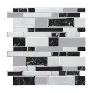 Vendita all'ingrosso backsplash cucina mattoni 3d-Carta da parati in marmo impermeabile 3d
