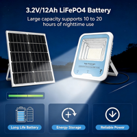 Projecteur solaire LED IP66 étanche, lampe solaire extérieure avec télécommande pour jardin, rue, cour