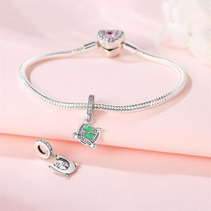 Wholesale Jewelry Accessories S925 Silver <strong>Charm</strong> Color Enamel Four Leaf Clover Bead Pendant Necklace Bracelet DIY Women Gift