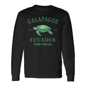Camiseta de manga larga con estampado de tortuga de Galápagos, Ecuador, camiseta de viaje por Sudamérica - Product Image 1