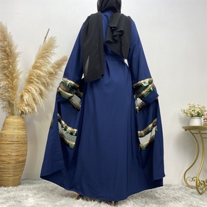 1811 #   Abaya Sencilla para Mujeres Musulmanas, con Lentejuelas Brillantes, Transparente, Cárdigan de Moda Islámica, Kaftán de Dubái - Product Image 4