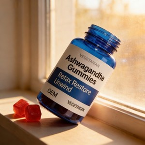 Bonbons gélifiés végétaliens aromatisés aux baies mélangées avec extrait d'ashwagandha et vitamines pour adultes - Améliore la mémoire et le sommeil - Product Image 4
