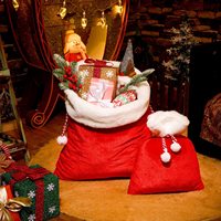 2025 nouveau noël rouge rose velours cordon sac fourre-tout père noël cadeau emballage sac père noël sac cadeau de noël