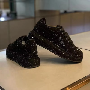 Nouvelles Chaussures de Luxe Designer 2026 – Baskets Basses à Strass pour Hommes, Couleur Unie, Élégantes, à Lacets, Respirantes, Polyvalentes, Style Décontracté (Dad Shoes) - Product Image 5