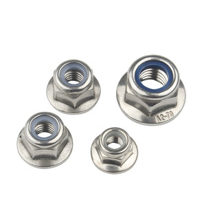 304 thép không gỉ lục giác mặt bích Nylon locknut chống trượt khóa tự khóa Nut M3 M4 M16 nylock chèn - Product Image 3
