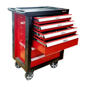 Yato Tool Cart 4 Drawer Red Steel Rolling <b>Workshop</b> <b>Storage</b> With Wheels For Auto Repair - Product Image 1