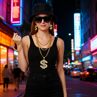 Ensemble robe et vêtements pour femmes PESENAR, ensemble de vêtements hip-hop, accessoires de rappeur des années 90