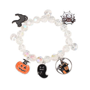 Compra Pulseras Elásticas con Cuentas <span class=keywords><strong>de</strong></span> Halloween con Forma <span class=keywords><strong>de</strong></span> Calabaza, Calaveras, Sombrero <span class=keywords><strong>de</strong></span> Bruja, Murciélago y Fantasma, Regalos Festivos para Fiestas, Joyería - Product Image 4