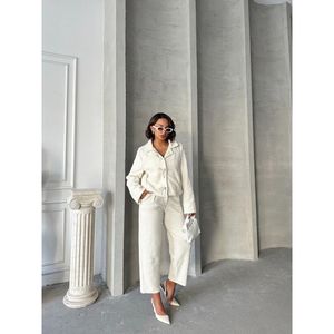 เสื้อแจ็คเก็ตหนังแบบกลับด้านได้ ปักลายสไตล์ตะวันตก วินเทจ สำหรับฤดูใบไม้ร่วง ฤดูใบไม้ผลิ ฤดูหนาว แต่งโบว์ลูกไม้ โพลีเอสเตอร์/คอตตอน ขายส่ง - Product Image 3